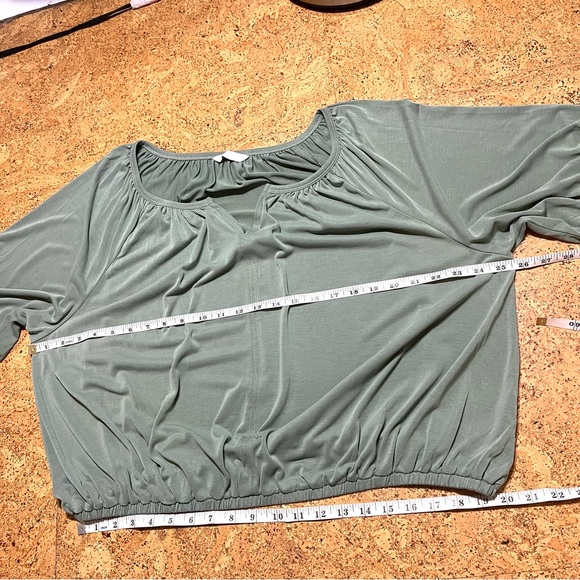 Lucky Brand Sandwashed Peasant Top In Green Sz XL - Picture 9 of 11